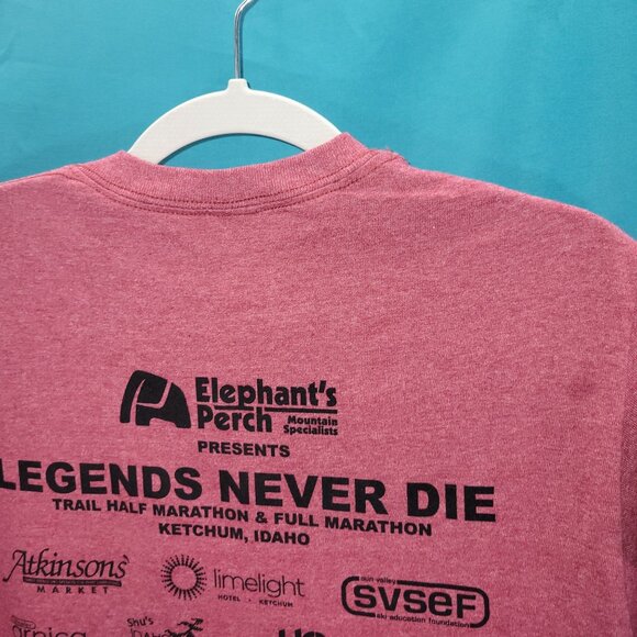 Legends Never Die Marathon Graphic Tee Shirt Gildan Ultra Cotton S Red - Picture 10 of 10